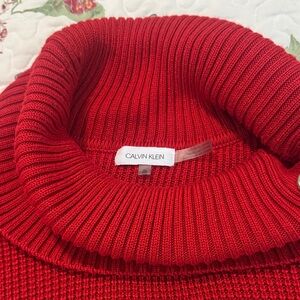 Calvin Klein Bold Red Cowl Neck Sweater